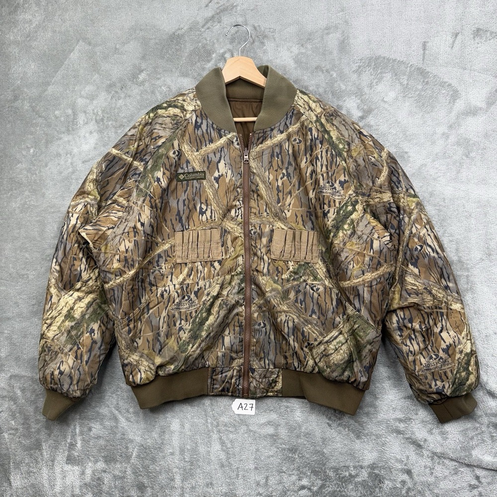 Vintage Columbia Jacket Mens L Full Zip Mossy Oak Break Up Reversible Hunting